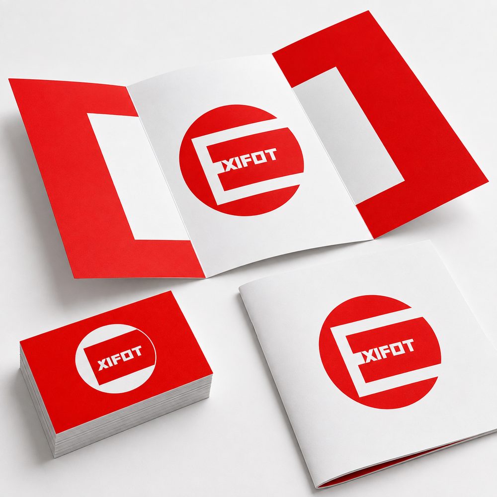 Tarjetas de presentación, tríptico y catálogo con la marca EXIFOT